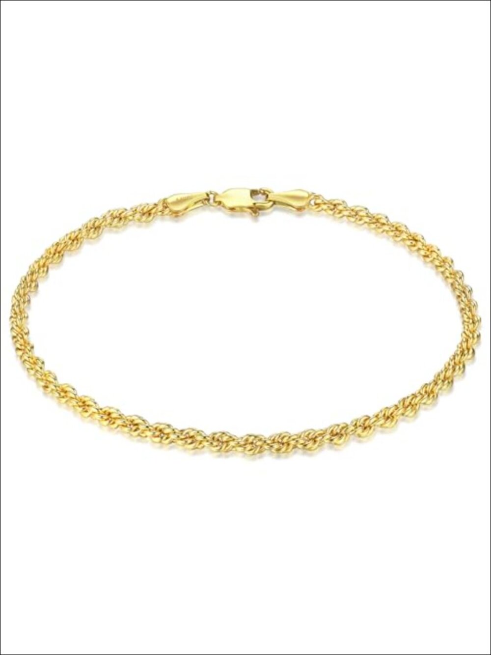 3mm Dainty 14K Gold Filled Rope Chain Bracelet Stackable Unisex